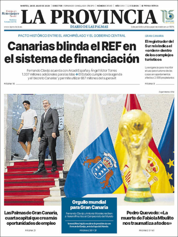 Portada de La Provincia (Espa&ntilde;a)