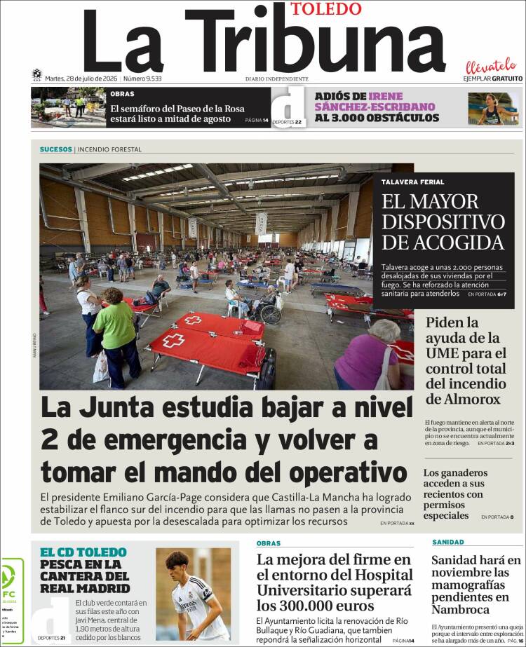 Portada de La Tribuna de Toledo (Espa&ntilde;a)