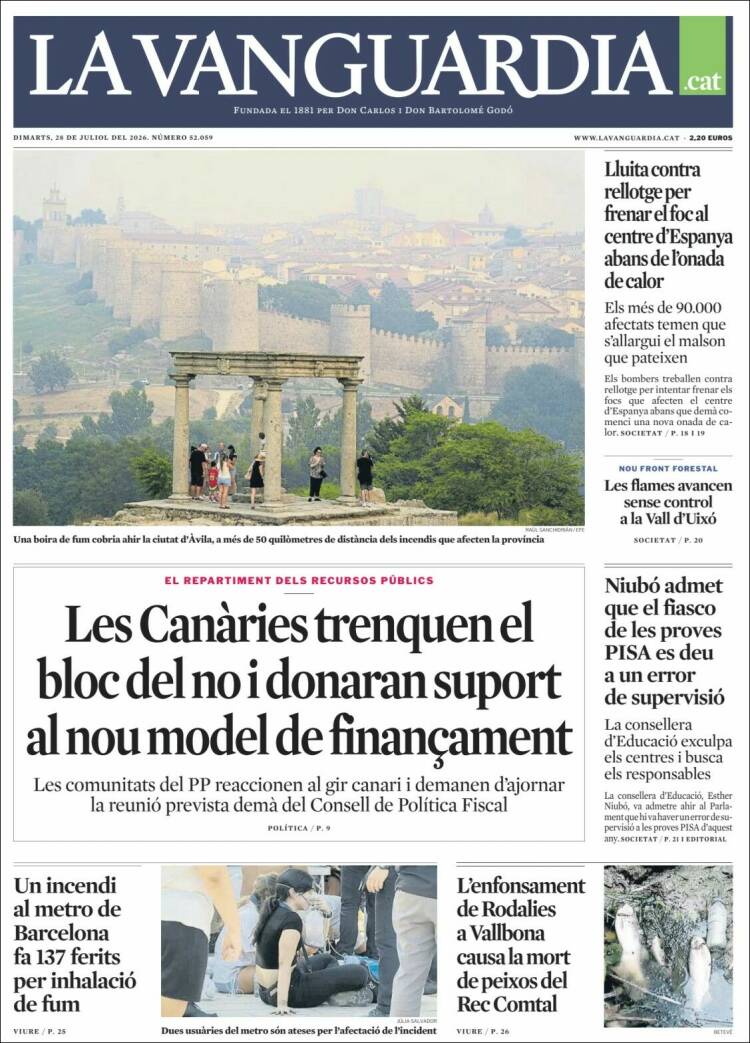Portada de La Vanguardia (Espa&ntilde;a)