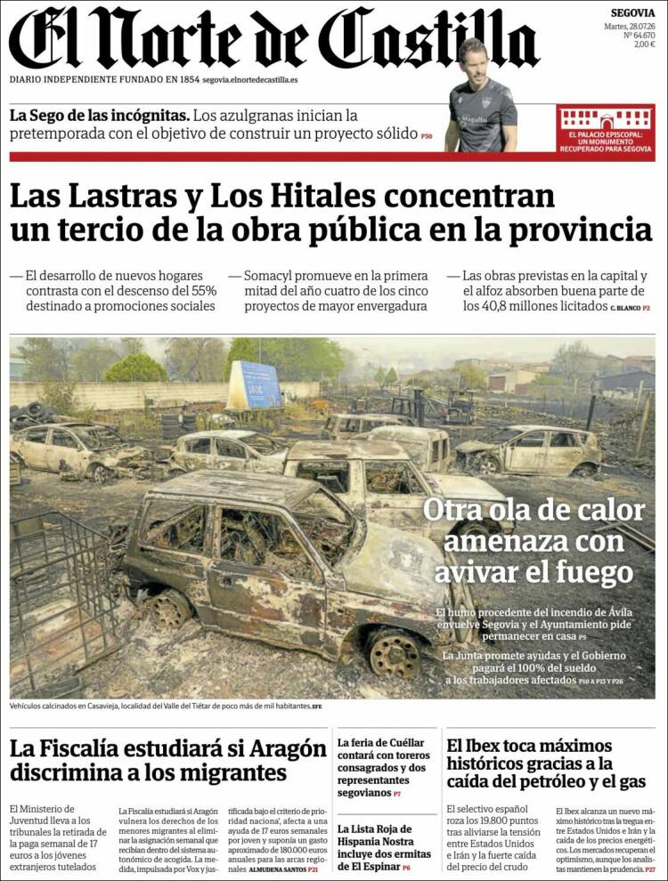 Portada de Norte de Castilla - Segovia (Espa&ntilde;a)