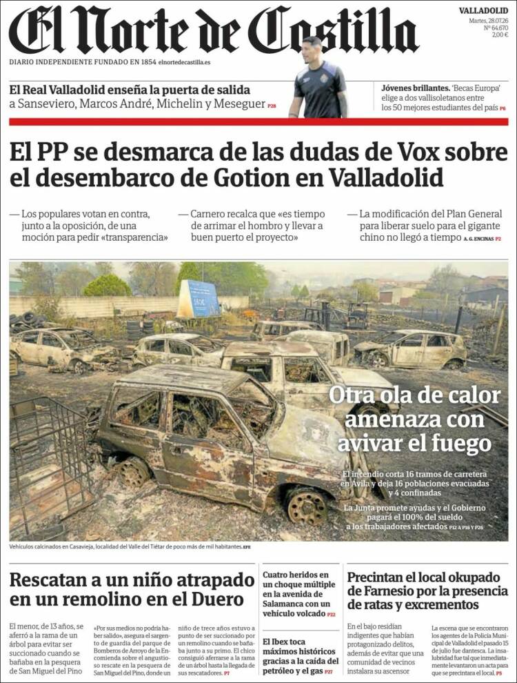 Portada de Norte de Castilla - Valladolid (Espa&ntilde;a)