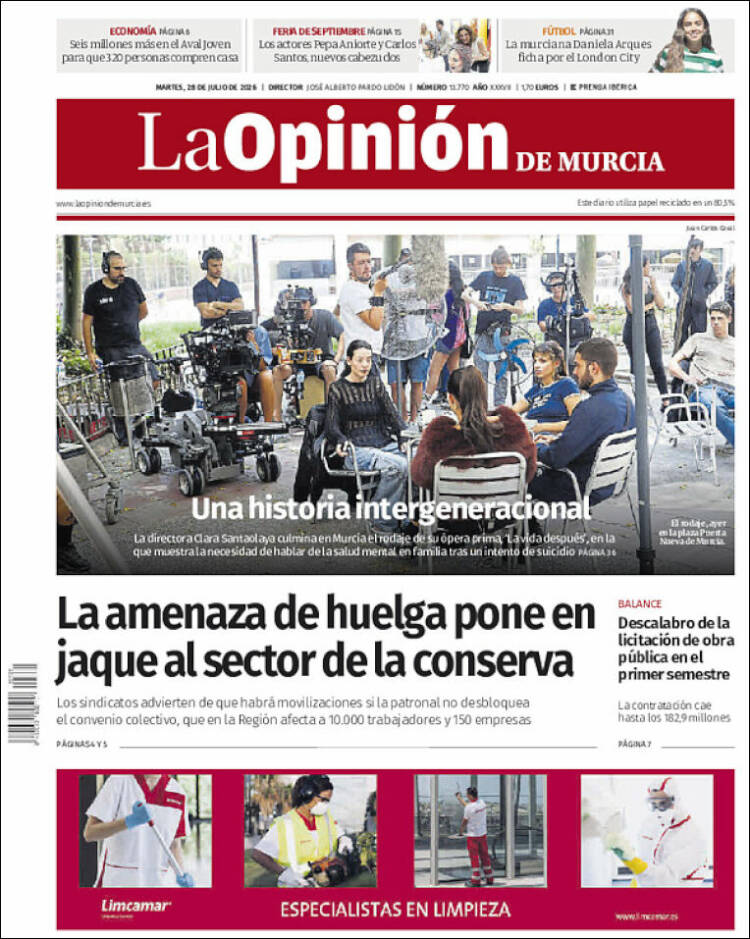 Portada de La Opinión de Murcia (Espa&ntilde;a)