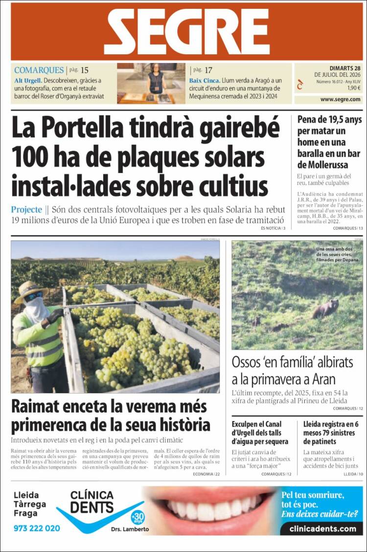 Portada de Segre (Espa&ntilde;a)