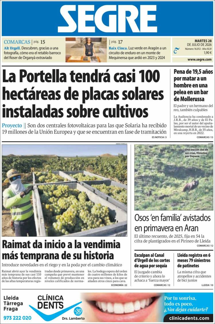 Portada de Segre  (Espa&ntilde;a)