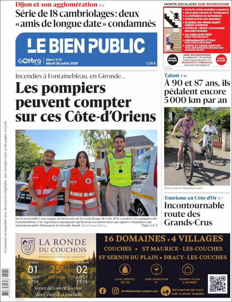 Portada de Le Bien Public (Francia)