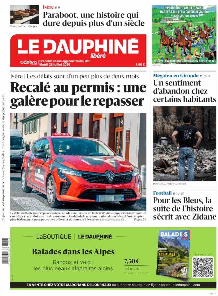 Portada de Le Dauphiné Libéré (Francia)