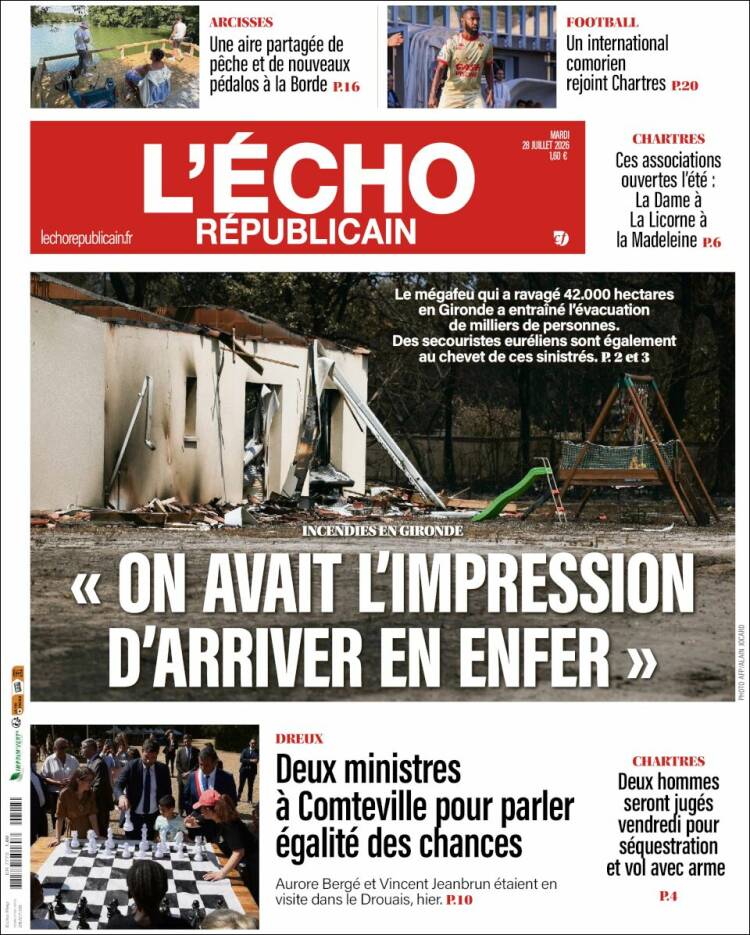 Portada de L'Echo Républicain (Francia)