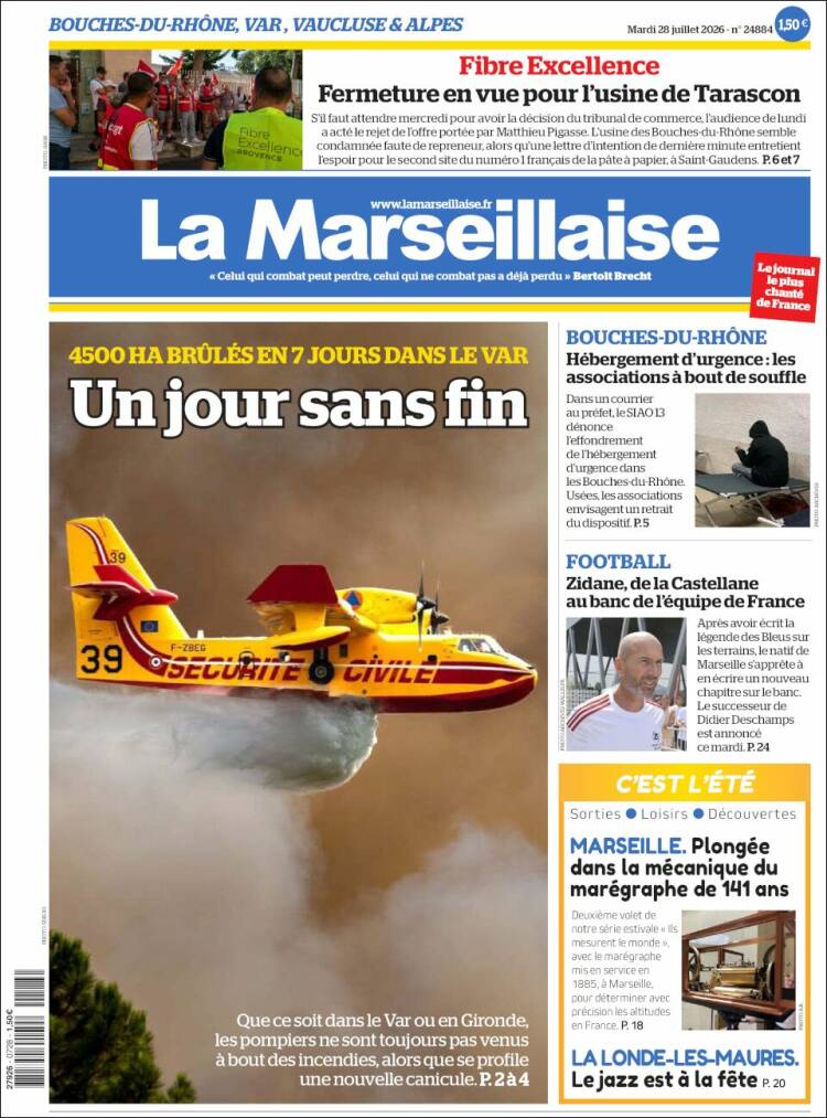 Portada de La Marseillaise (Francia)