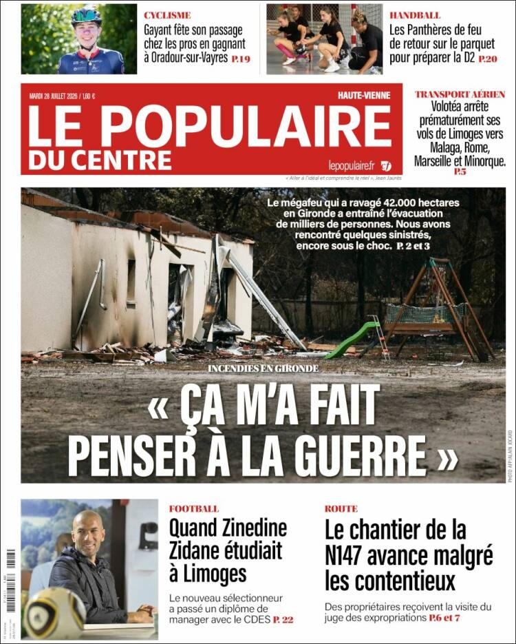 Portada de Le Populaire du Centre (Francia)