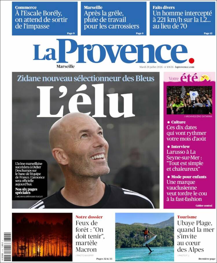 Portada de La Provence (Francia)