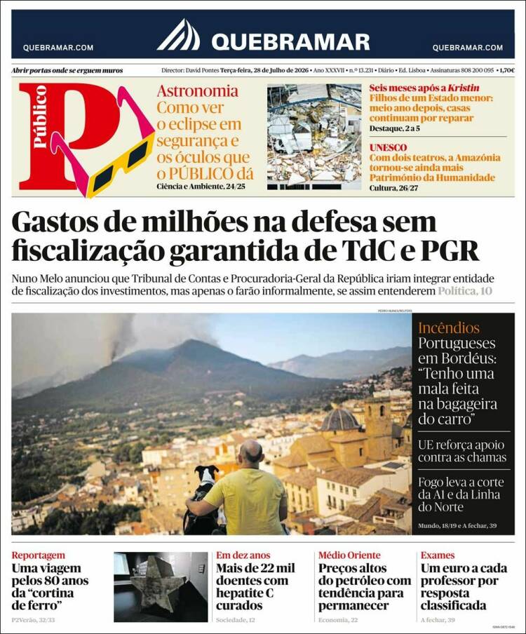 Portada de Público (Portugal)