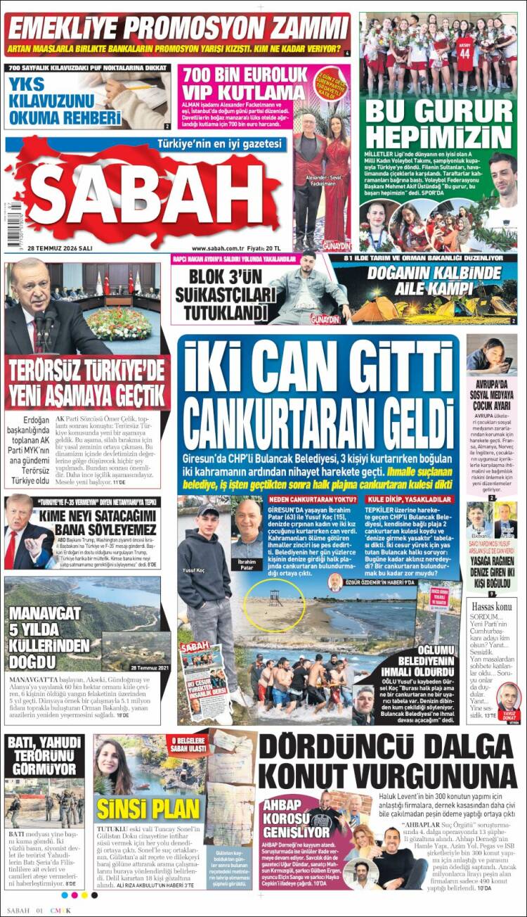 Portada de Sabah (Turqu&iacute;a)