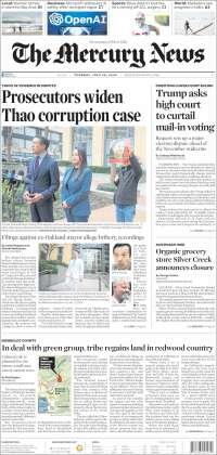 Portada de San Jose Mercury News (&Eacute;tats-Unis)