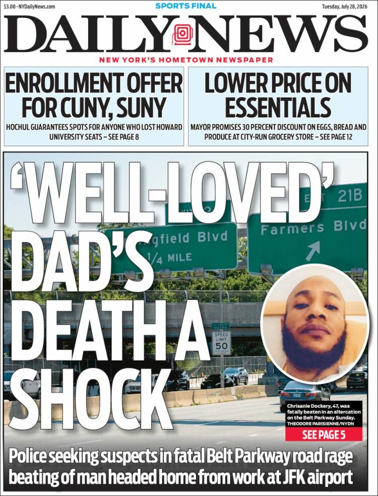 Portada de Daily News - New York (USA)