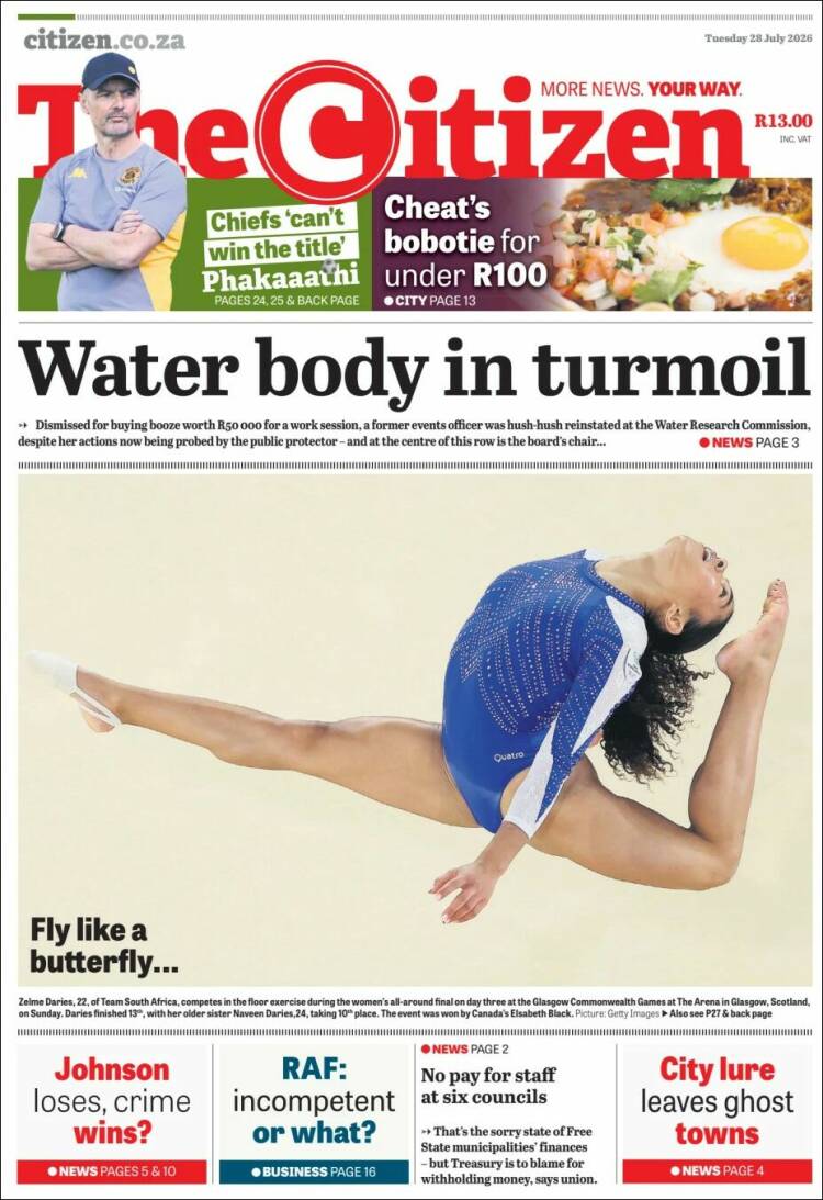 Portada de The Citizen (Sud&aacute;frica)