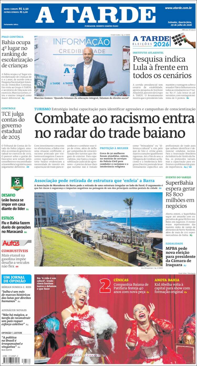 Portada de Diário A Tarde (Brasil)