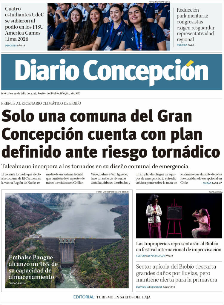 Portada de Diario de Concepción (Chile)