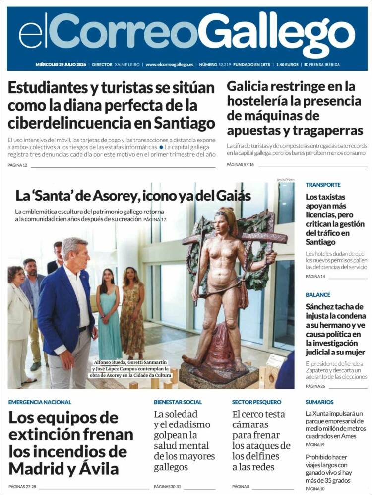 Portada de El Correo Gallego (Espa&ntilde;a)
