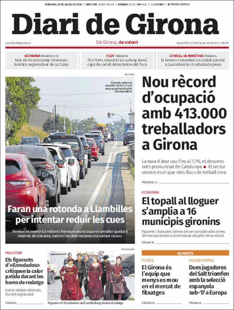 Portada de Diari de Girona (Espa&ntilde;a)