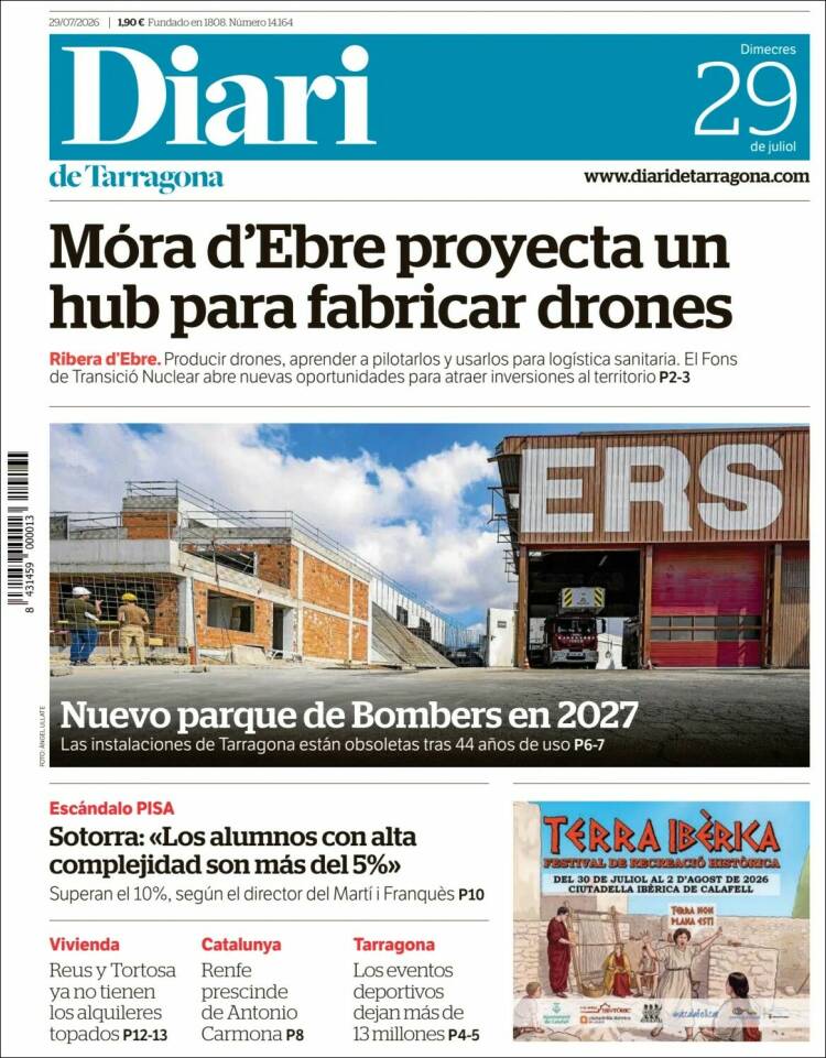 Portada de Diari de Tarragona (Espa&ntilde;a)