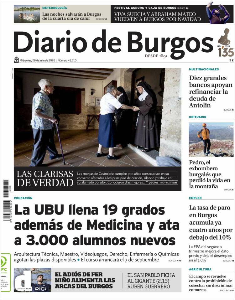 Portada de Diario de Burgos (Espa&ntilde;a)
