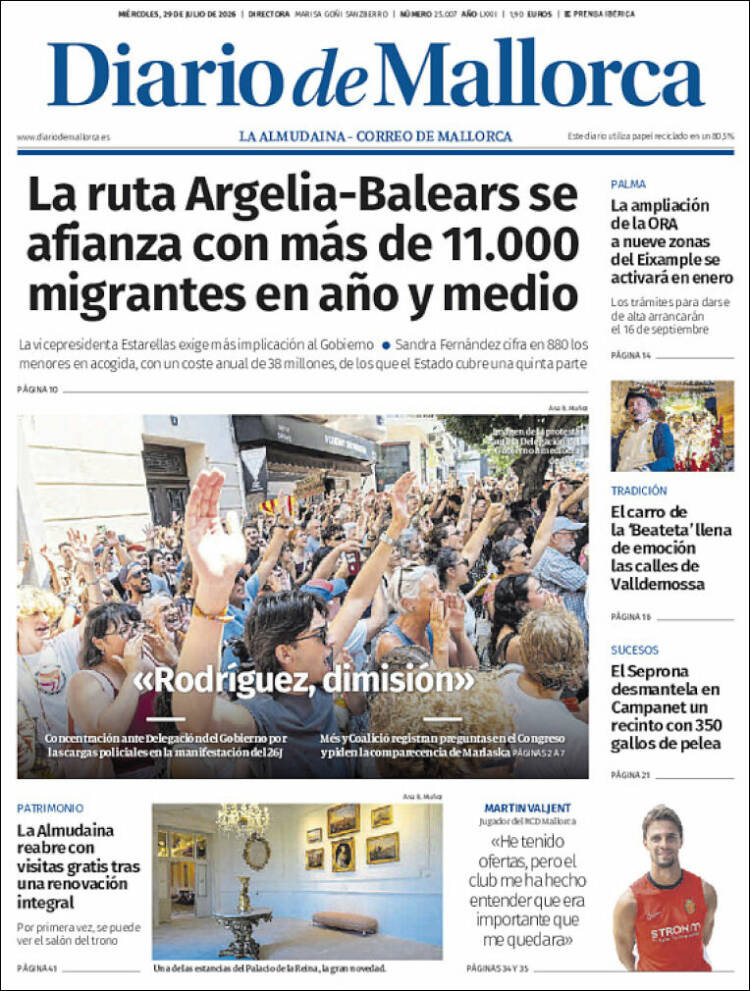 Portada de Diario de Mallorca (Espa&ntilde;a)