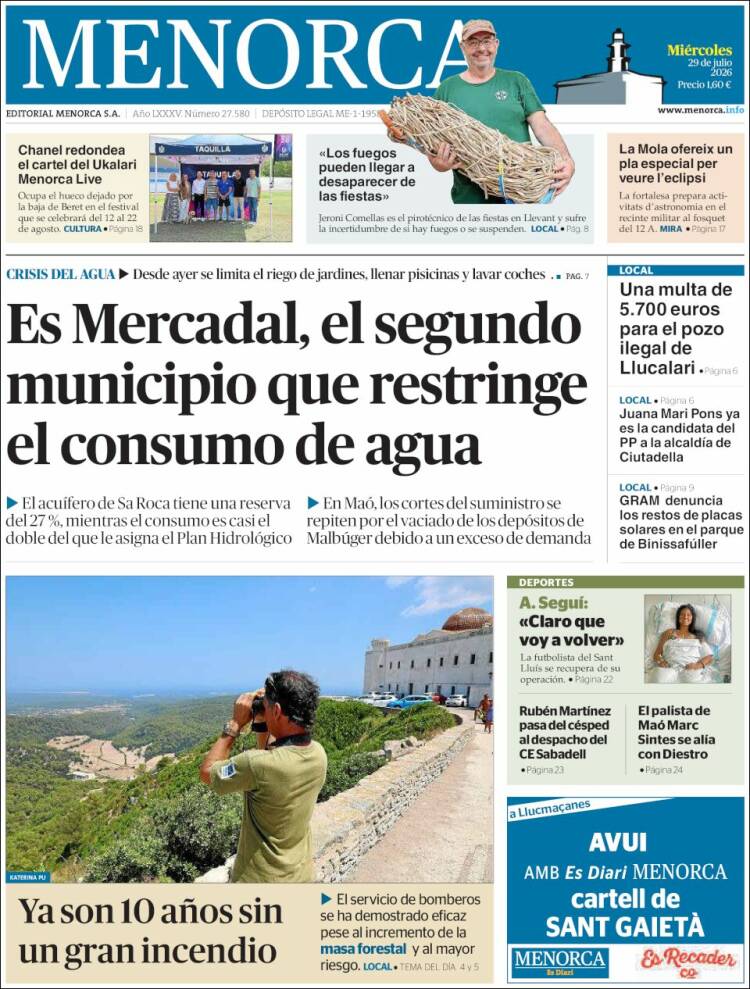 Portada de Menorca - Diario Insular (Espa&ntilde;a)