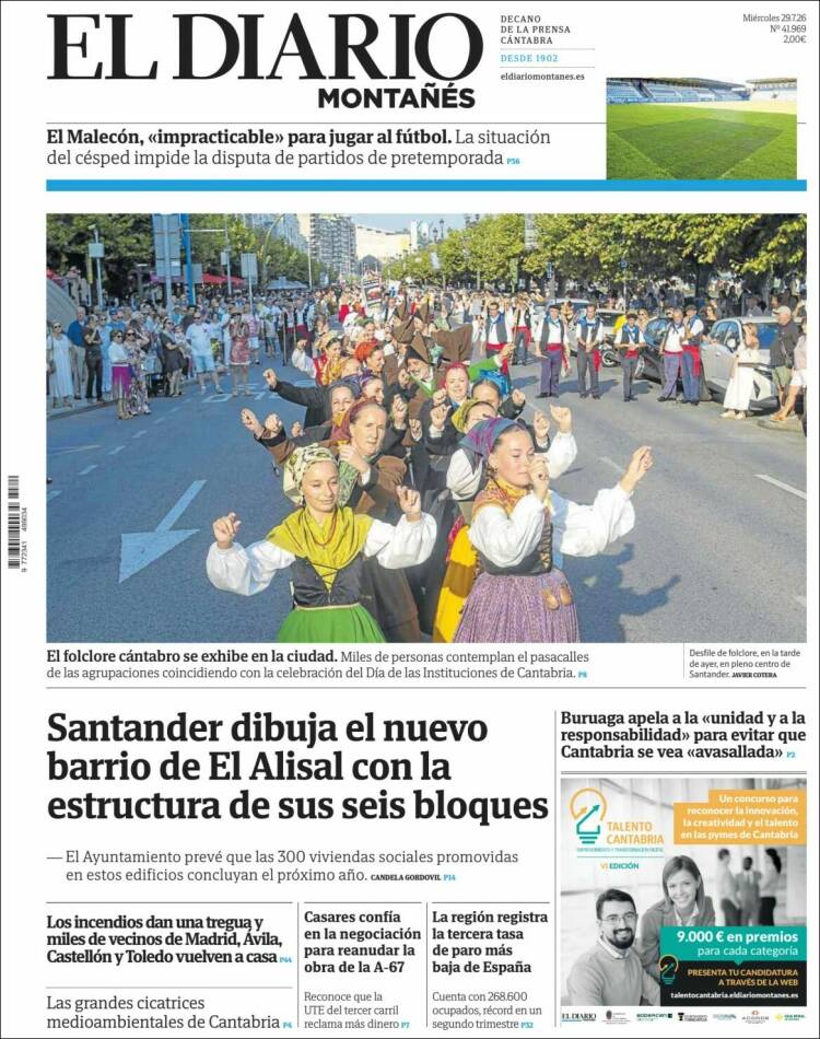 Portada de El Diario Montañés (Espa&ntilde;a)