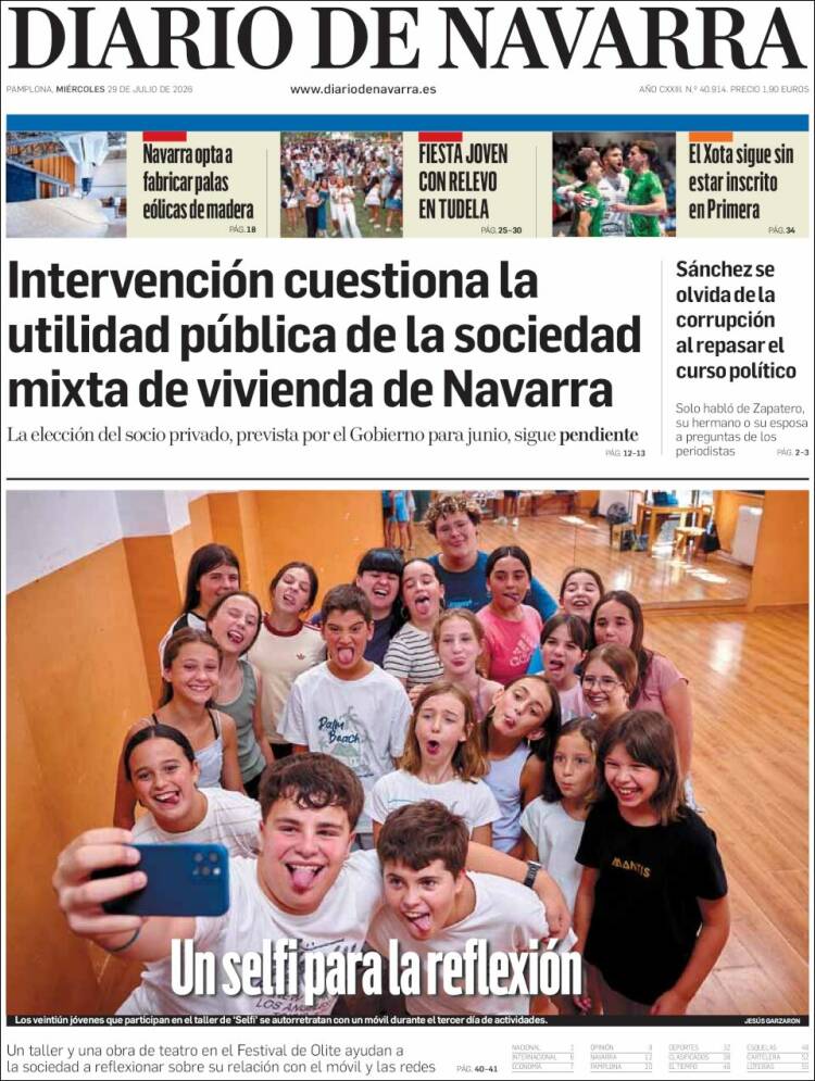 Portada de Diario de Navarra (Espa&ntilde;a)