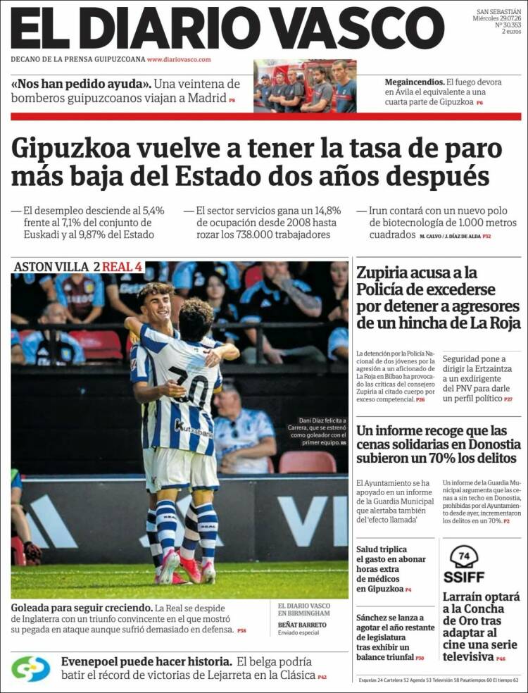 Portada de Diario Vasco (Espa&ntilde;a)