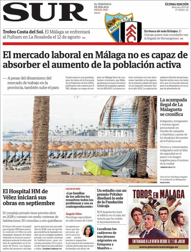 Portada de Diario el Sur (Espa&ntilde;a)