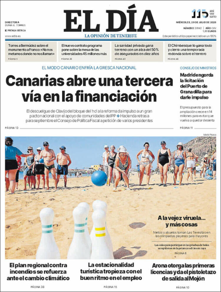 Portada de El Día (Espa&ntilde;a)