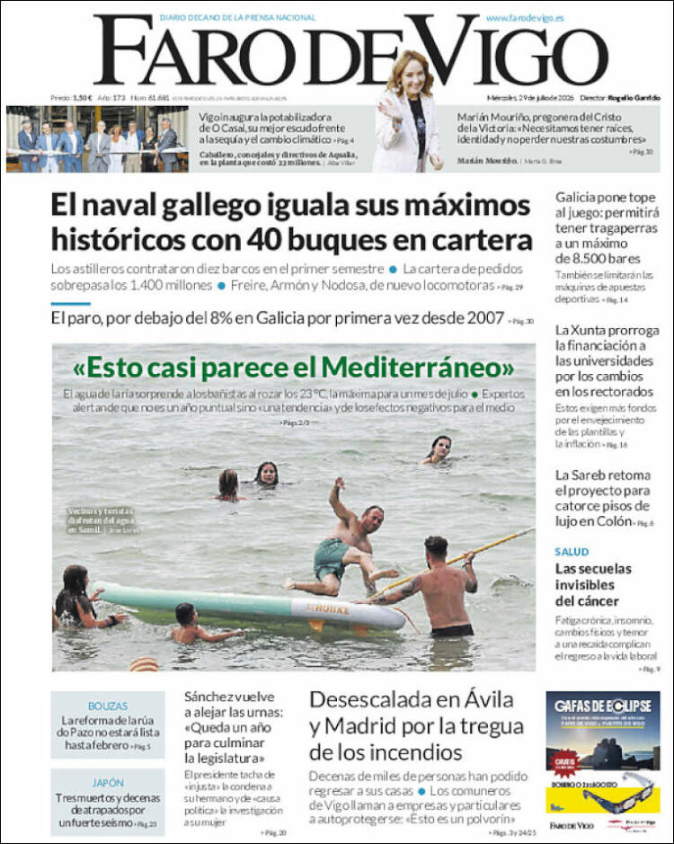 Portada de Faro de Vigo (Espagne)