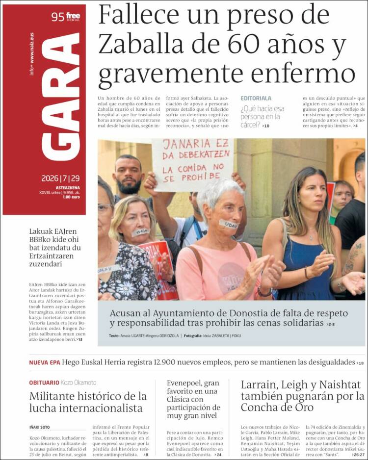 Portada de Gara (Espa&ntilde;a)