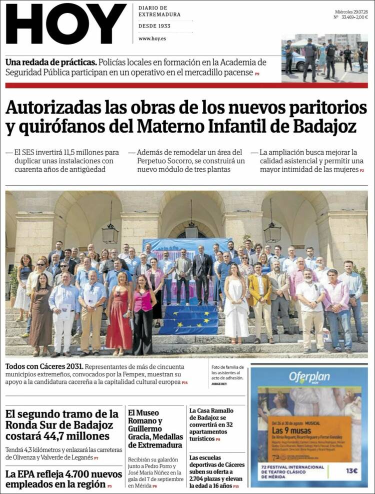 Portada de Hoy - Caceres (Espa&ntilde;a)