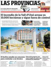 Portada de Las Provincias (Espa&ntilde;a)