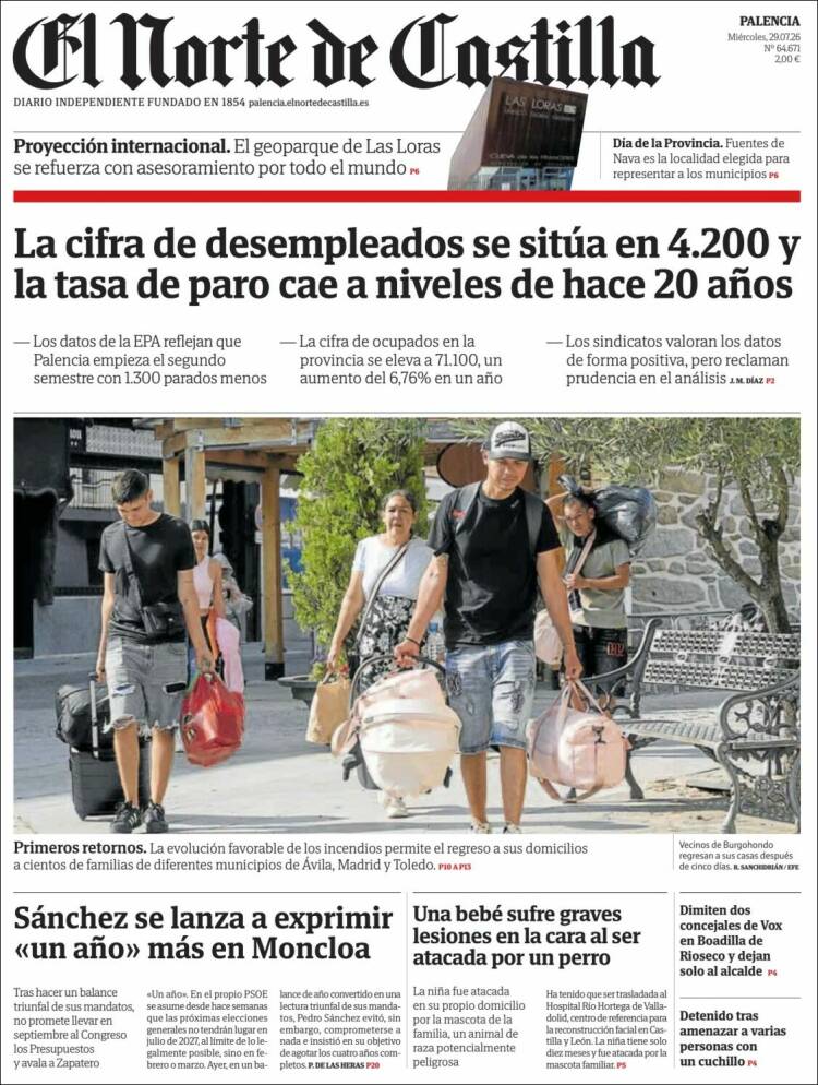 Portada de Norte de Castilla - Palencia (Espa&ntilde;a)