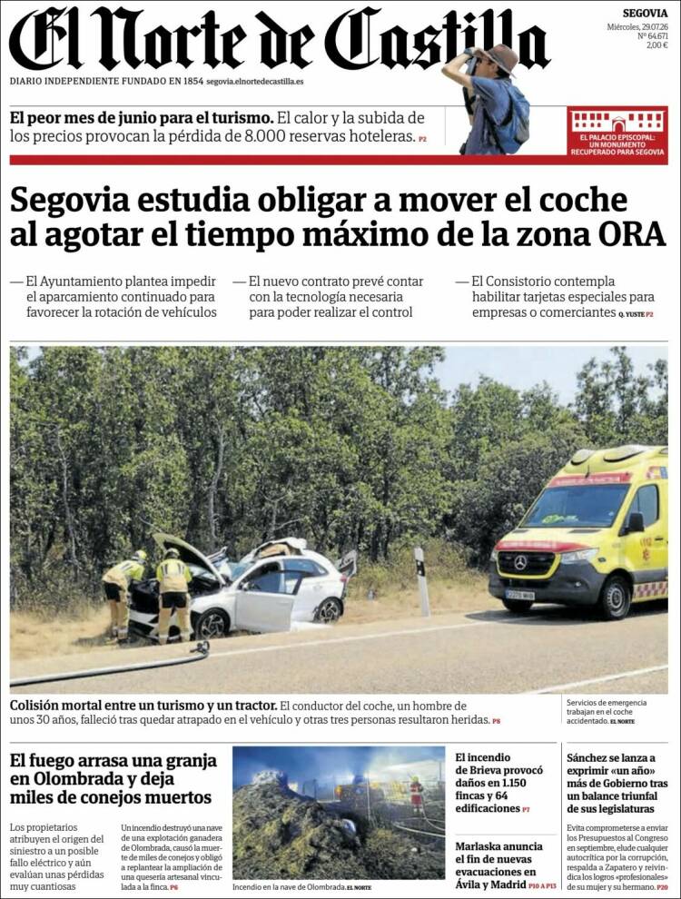 Portada de Norte de Castilla - Segovia (Espa&ntilde;a)