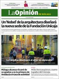 Portada de La Opinión de Málaga (Espa&ntilde;a)