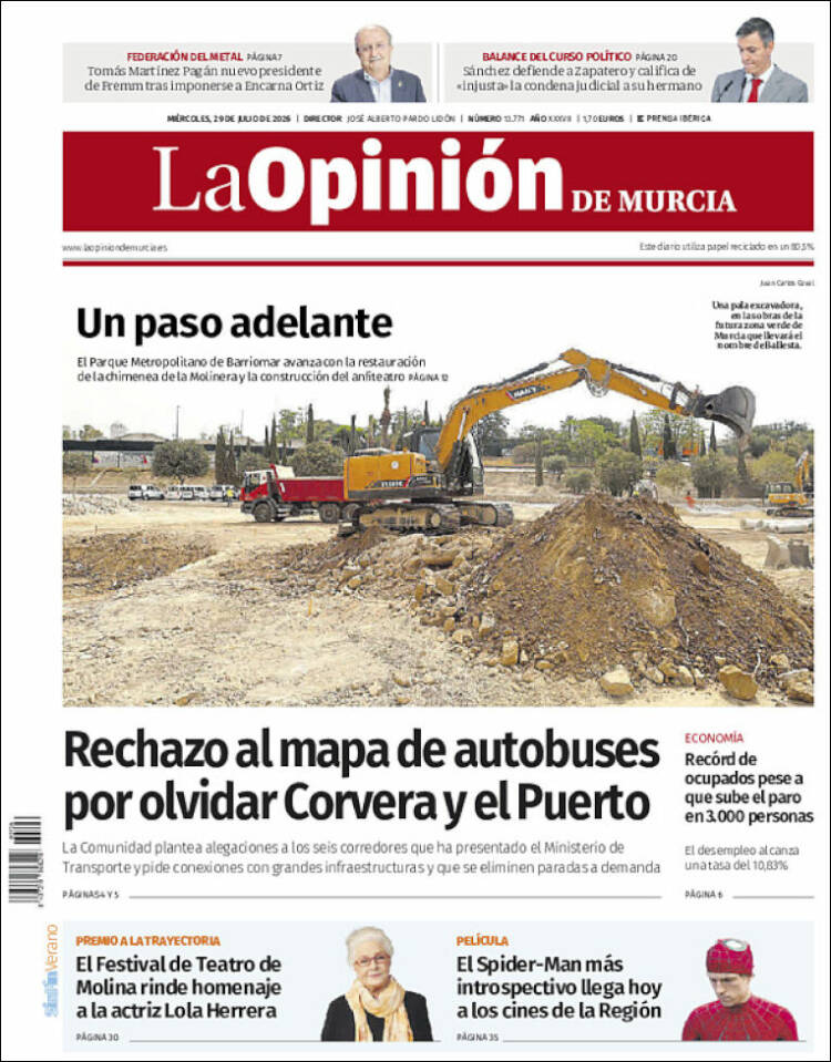 Portada de La Opinión de Murcia (Espa&ntilde;a)