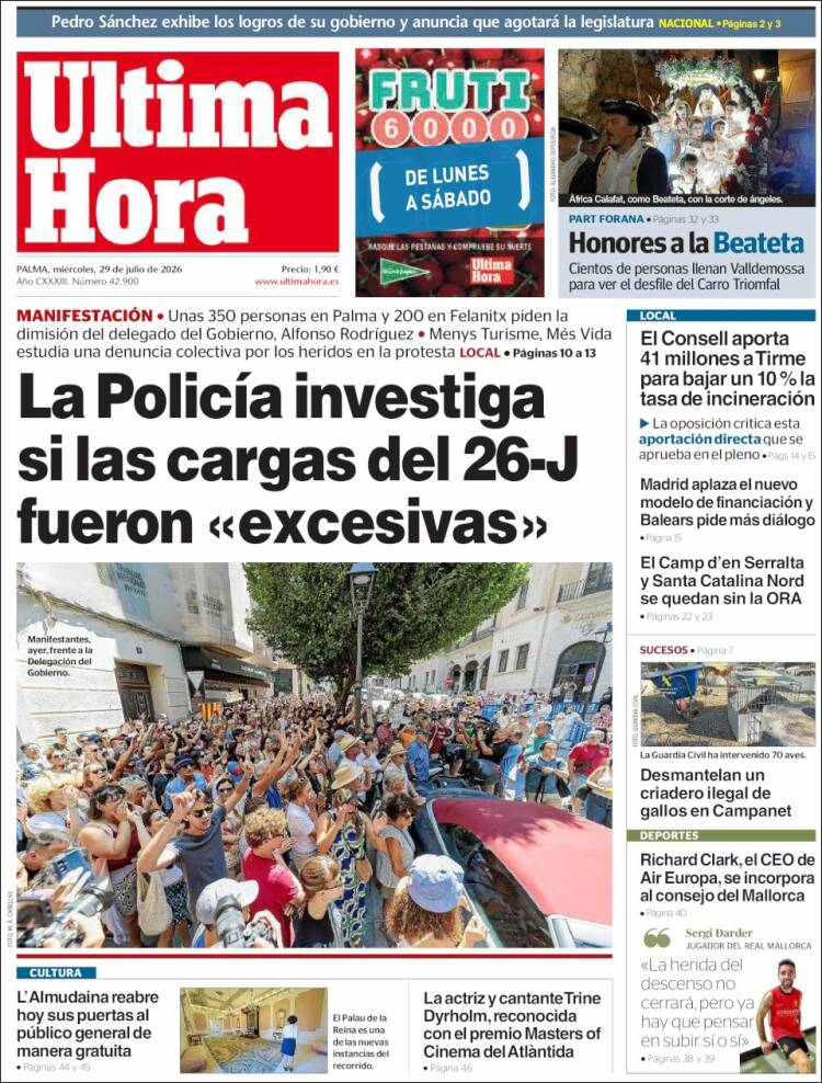Portada de Última Hora (Espa&ntilde;a)