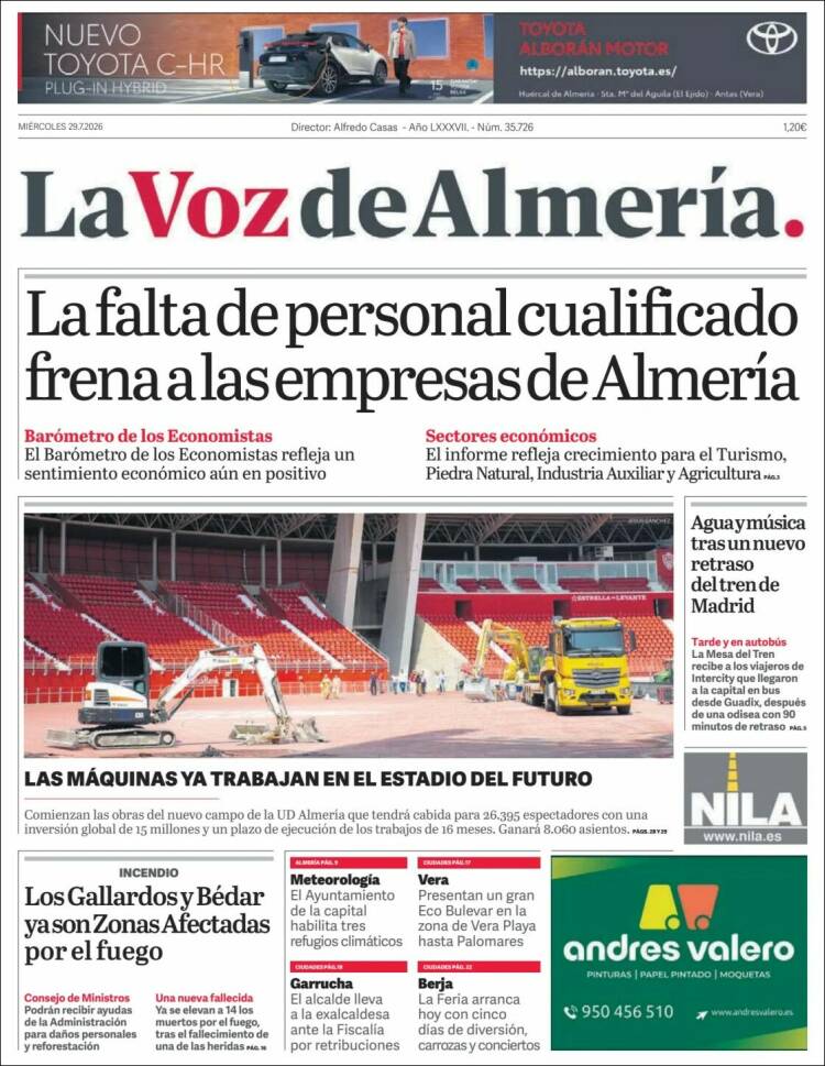 Portada de La Voz de Almería (Espa&ntilde;a)