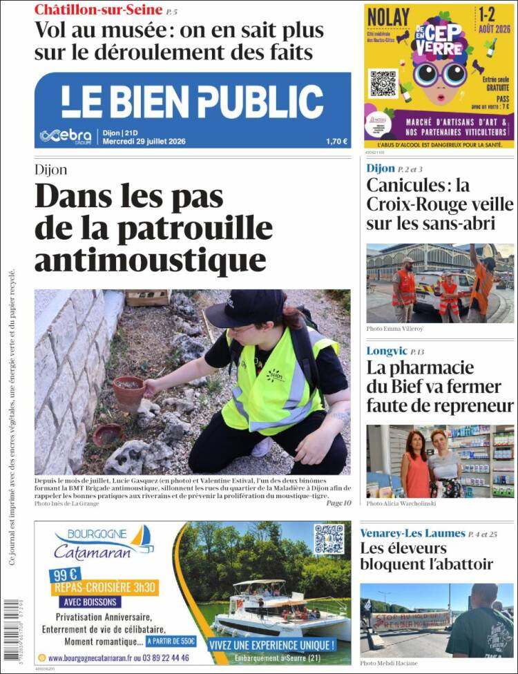 Portada de Le Bien Public (Francia)