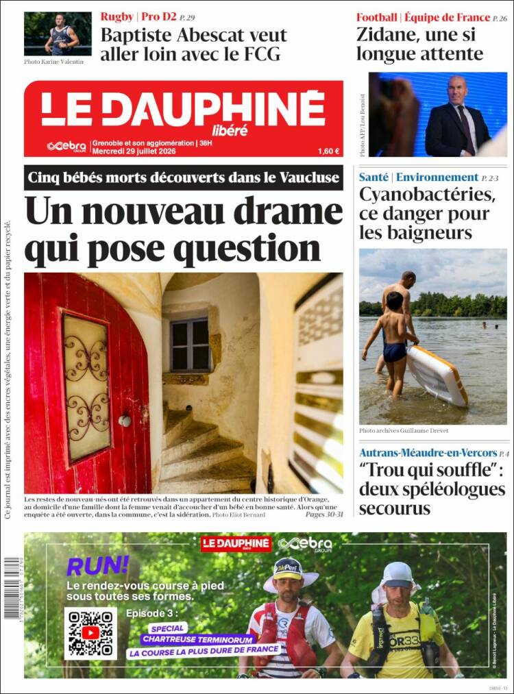 Portada de Le Dauphiné Libéré (Francia)