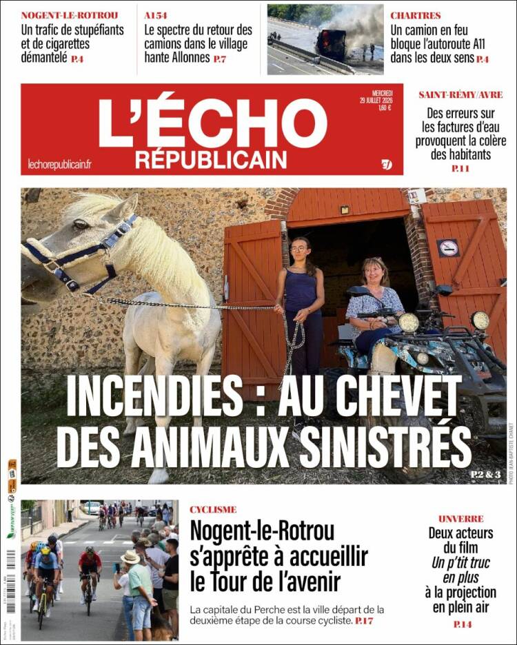 Portada de L'Echo Républicain (Francia)