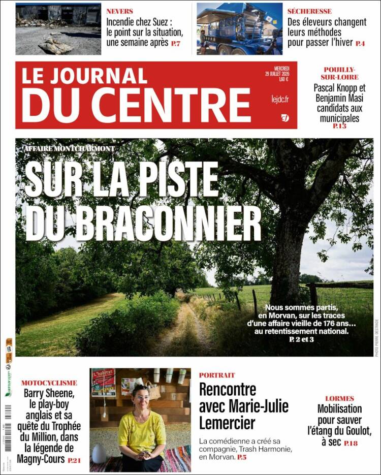 Portada de Le Journal du Centre (Francia)
