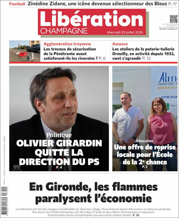 Portada de Libération Champagne (Francia)