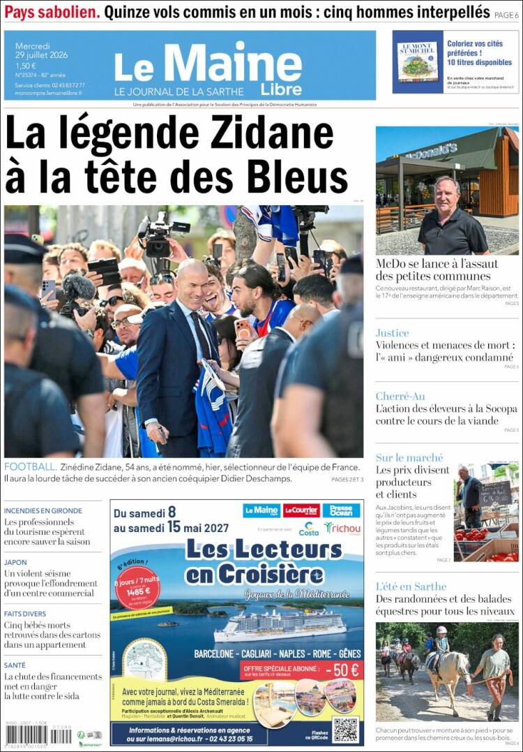 Portada de Le Maine Libre (Francia)