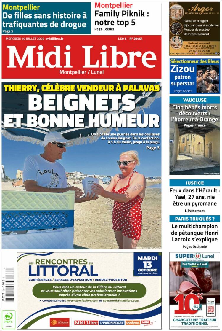 Portada de Midi Libre (Francia)