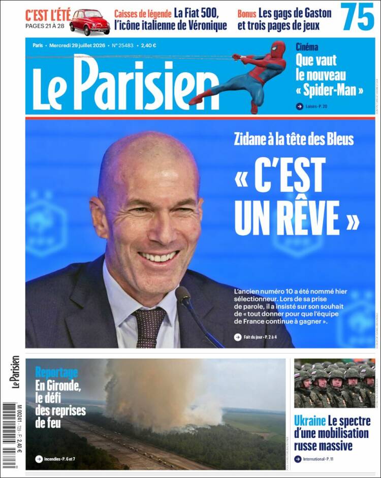 Portada de Le Parisien (Francia)